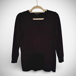 Cable & Gauge Dark Cardigan